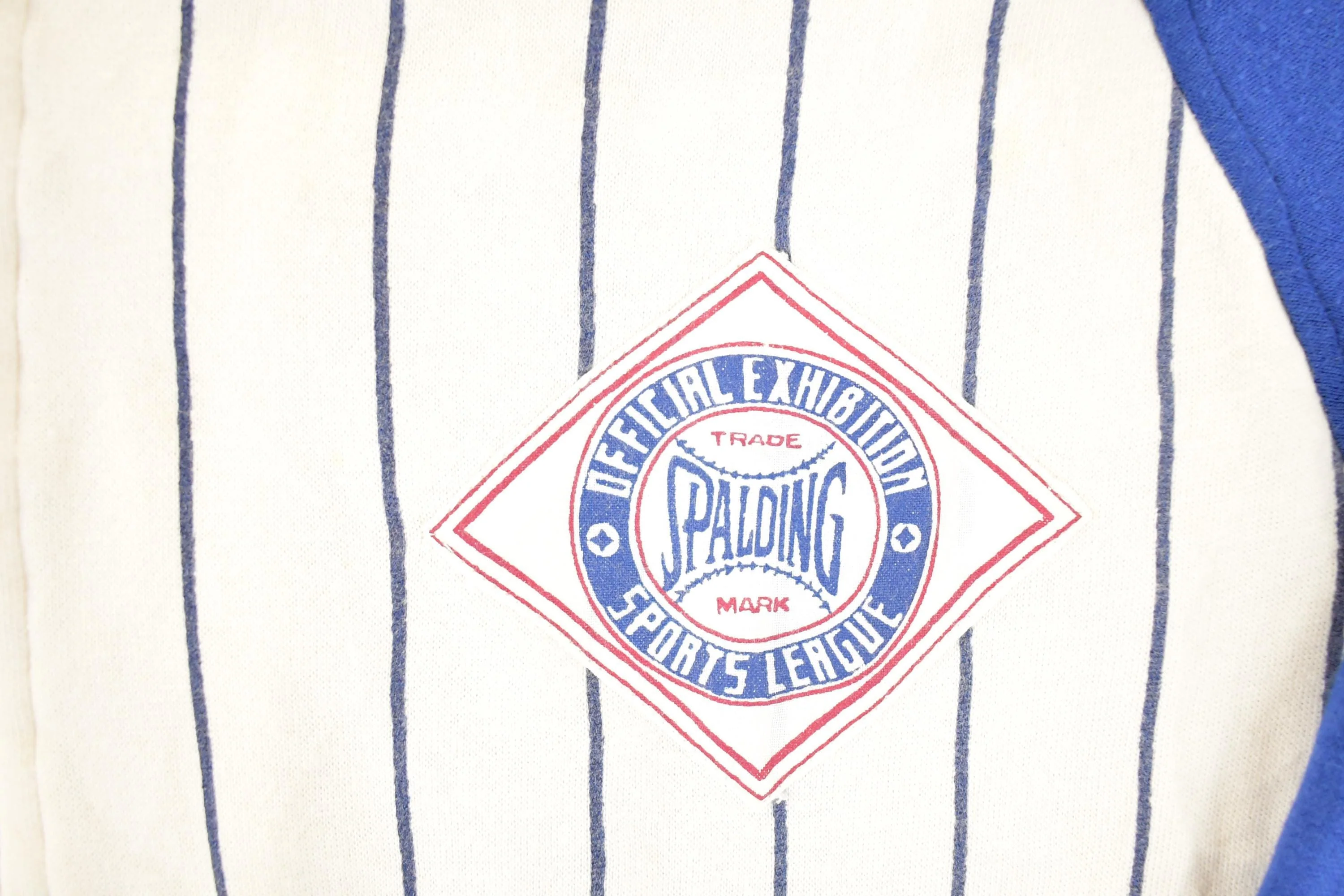 Vintage 1990s Spalding MLB Striped Full Zip Crewneck Sweatshirt Men's L - Image 3