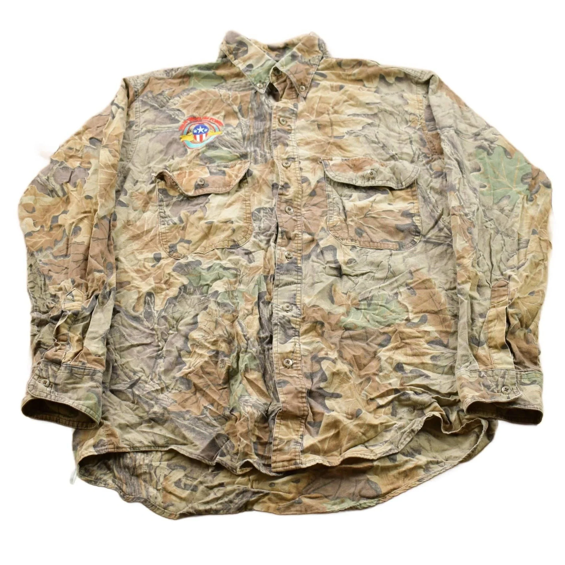 Vintage 1990s Spartan Hunting Camo Button Up Men's Medium
