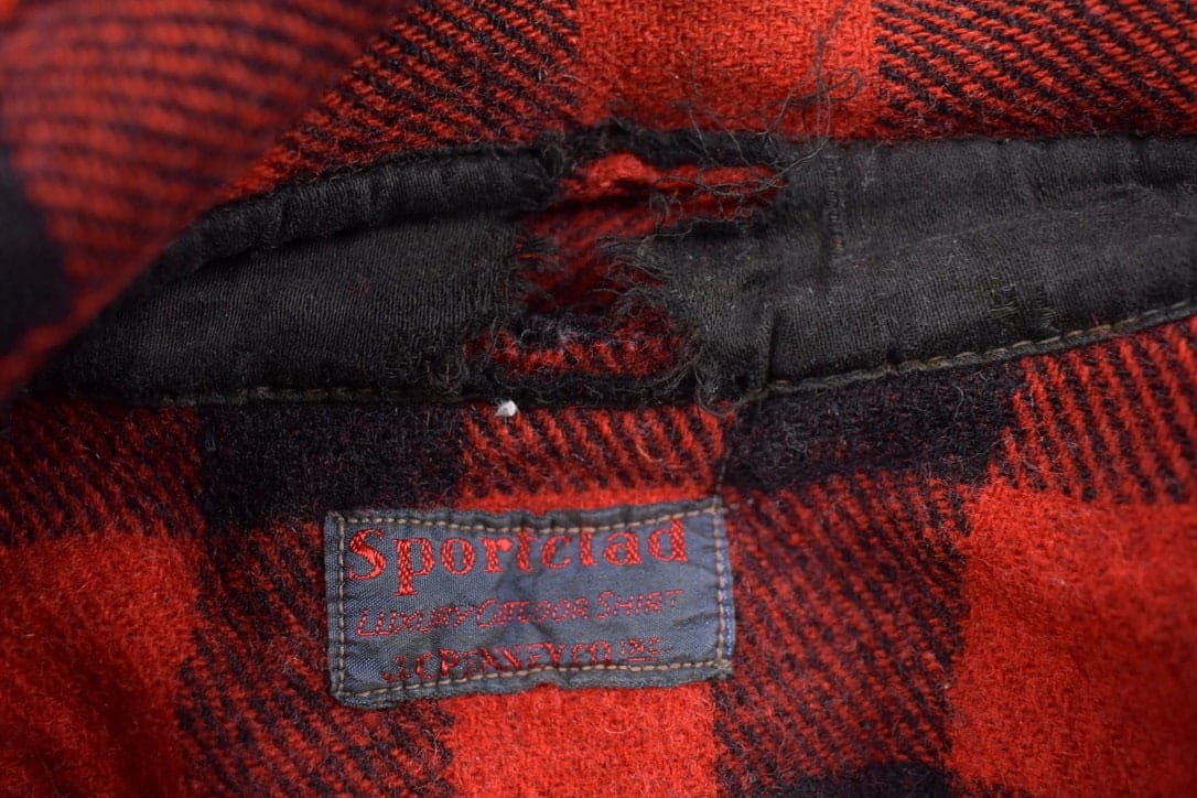Vintage 1990s Sportclad JC Penney Plaid Flannel Button Up Shirt Men's Medium - Image 3