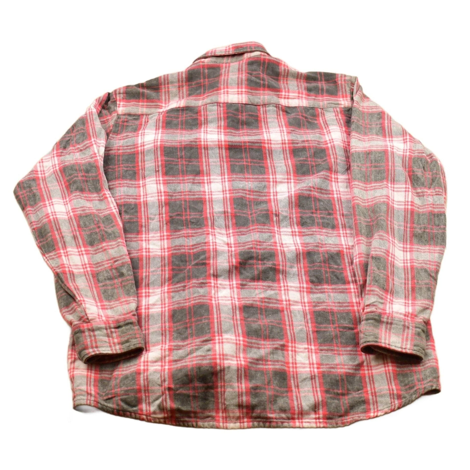 Vintage 1990s Sports Afieid Plaid Flannel Button Up Shirt Men's L - Image 2