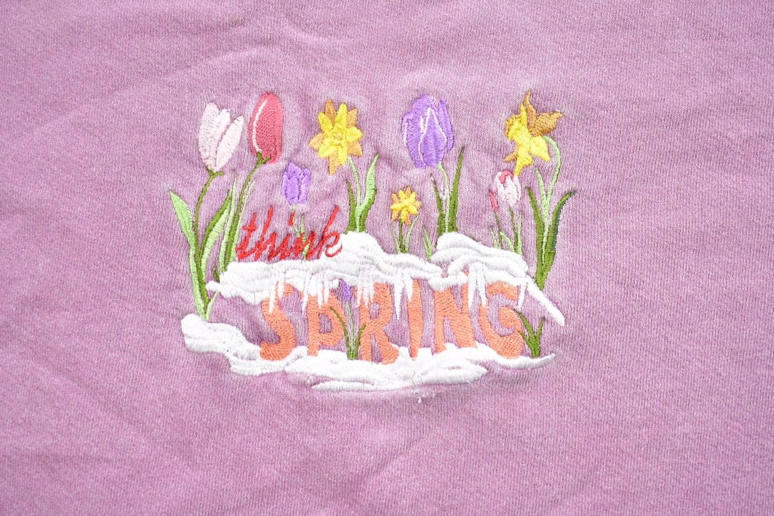 Vintage 1990s Spring Floral Theme Crewneck Sweater - Image 4