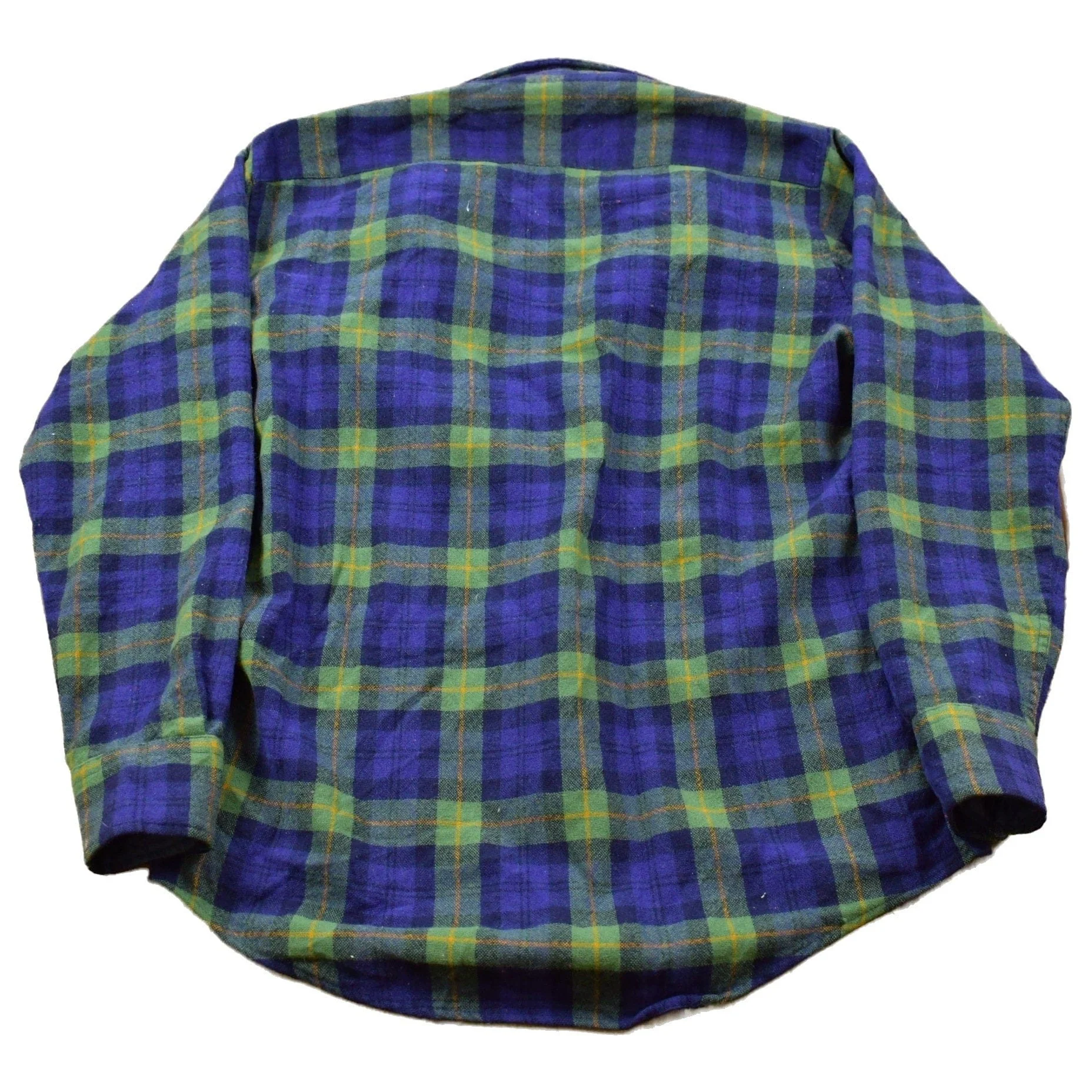 Vintage 1990s St. Johns Bay 100% Virgin Wool Lined Plaid Button Up Shirt Men's Large - Image 2