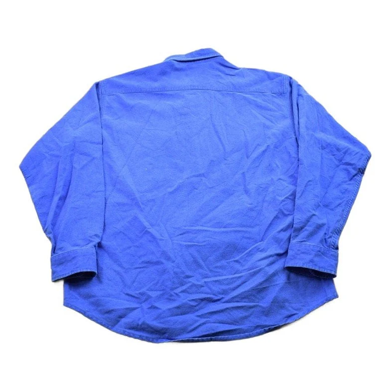 Vintage 1990s St Johns Bay Blank Blue Button Up Shirt Men's XL - Image 2