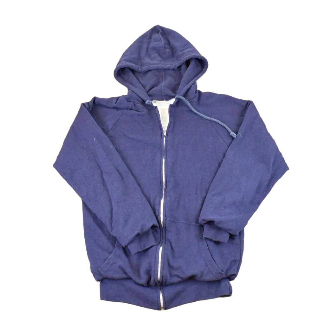 Vintage 1990s St John's Bay Blank Thermal Lined Zip Up Hoodie Sweatshirt Mens M