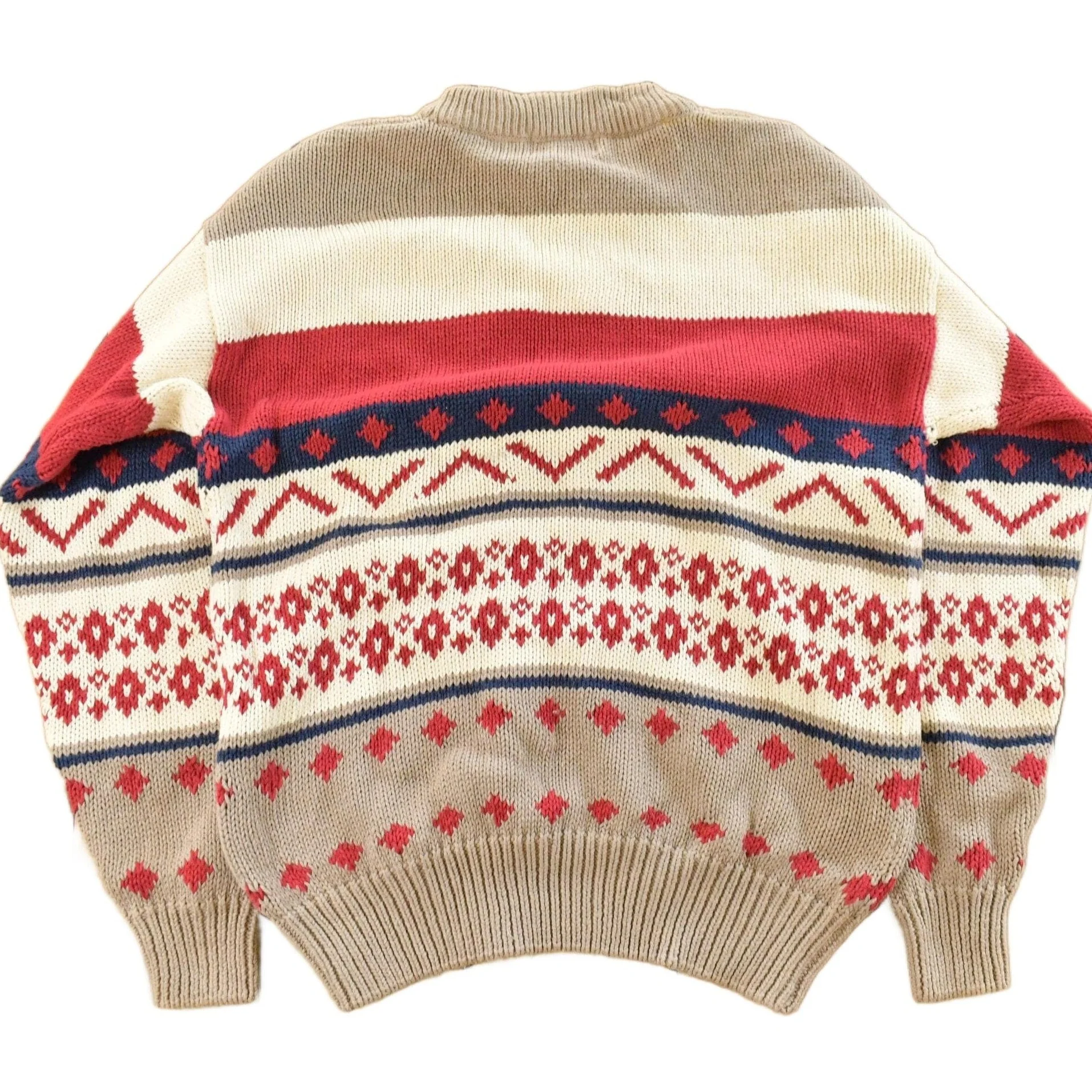Vintage 1990s St. John's Bay Deer Knit Crewneck Sweater Men's Large - Image 2