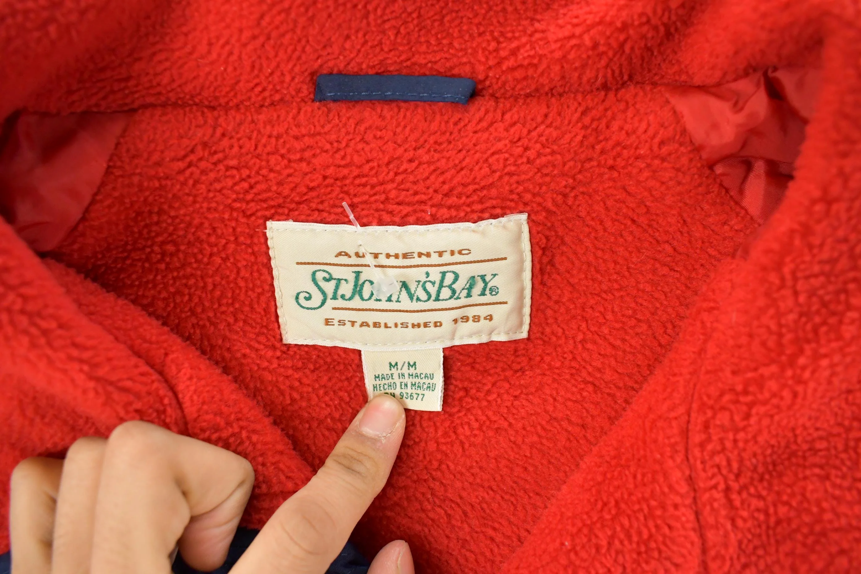 Vintage 1990s St. John's Bay Fleece Lined Jacket Men's Medium - Image 4