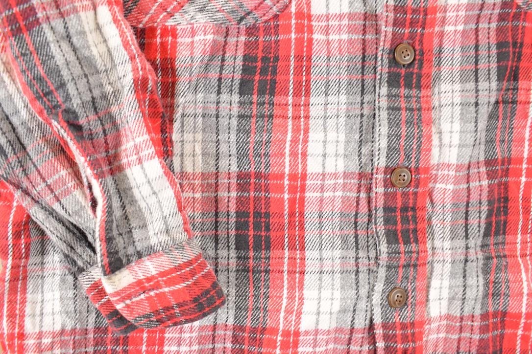 Vintage 1990's St Johns Bay Heavyweight Plaid Western Style Button Up Shirt Men's Large - Image 4