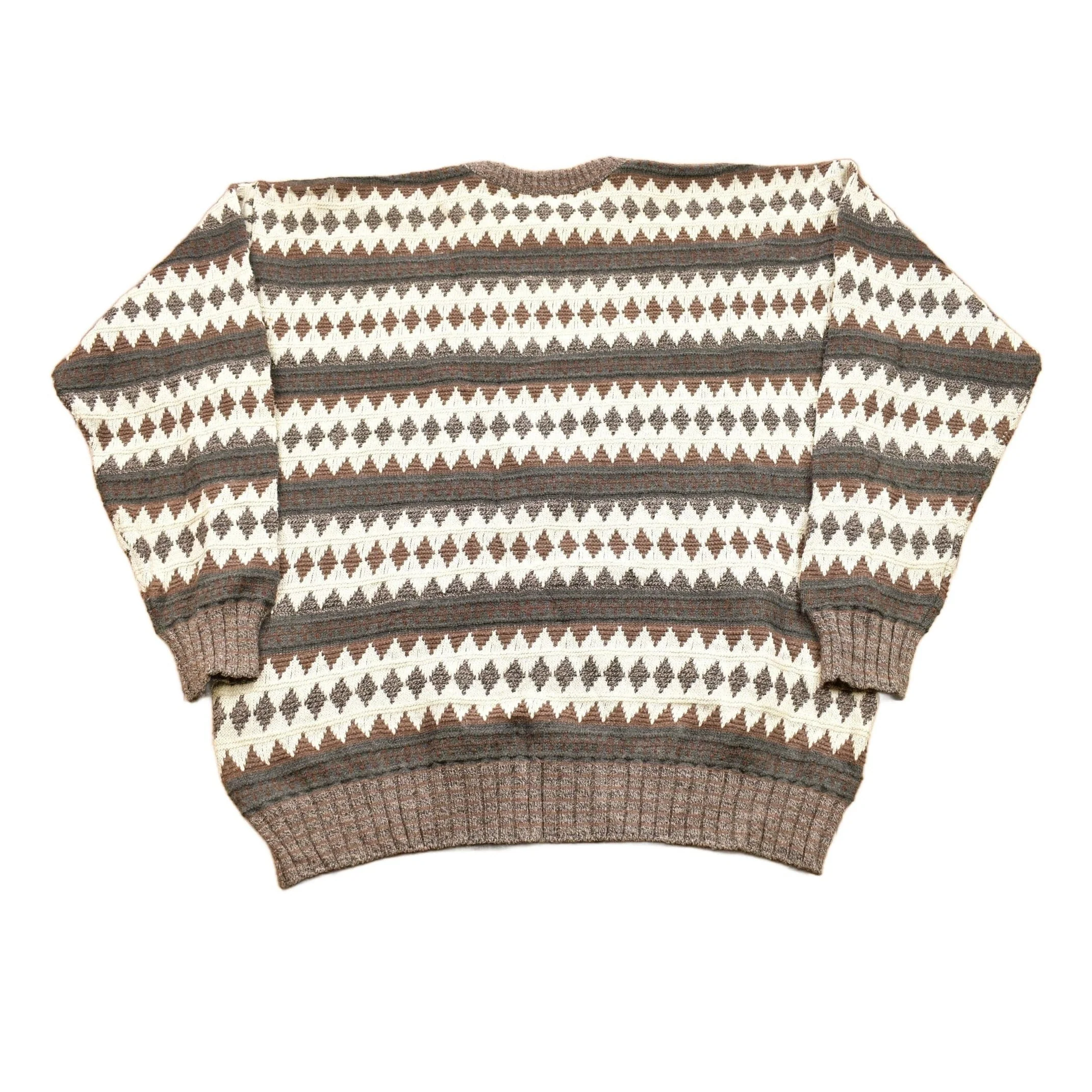 Vintage 1990s St. Johns Bay Knitted Pattern Crewneck Sweater Men's XL - Image 2