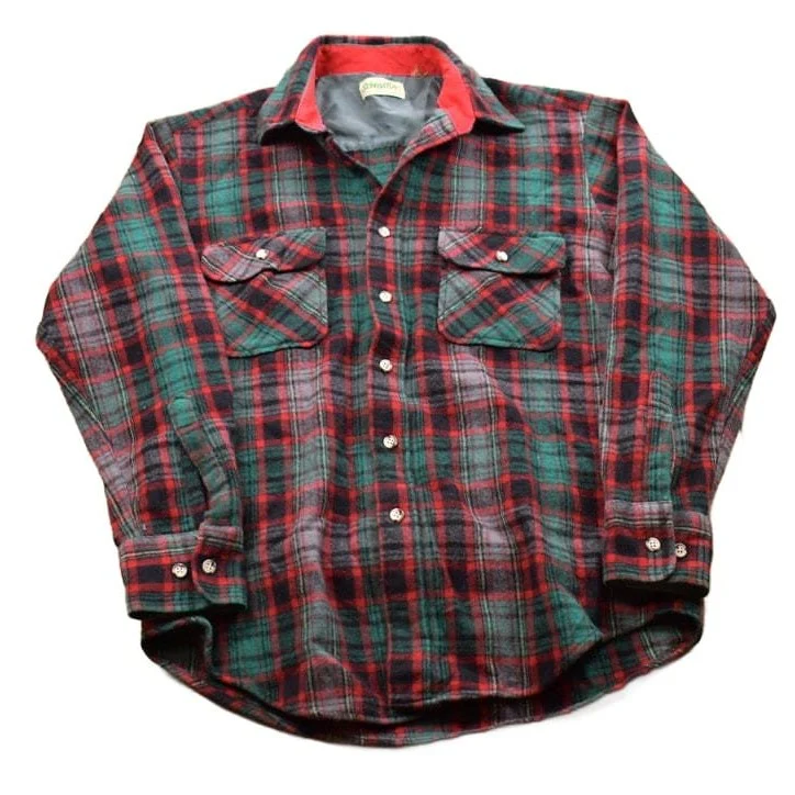 Vintage 1990s St John's Bay Plaid Flannel Button Up Shirt