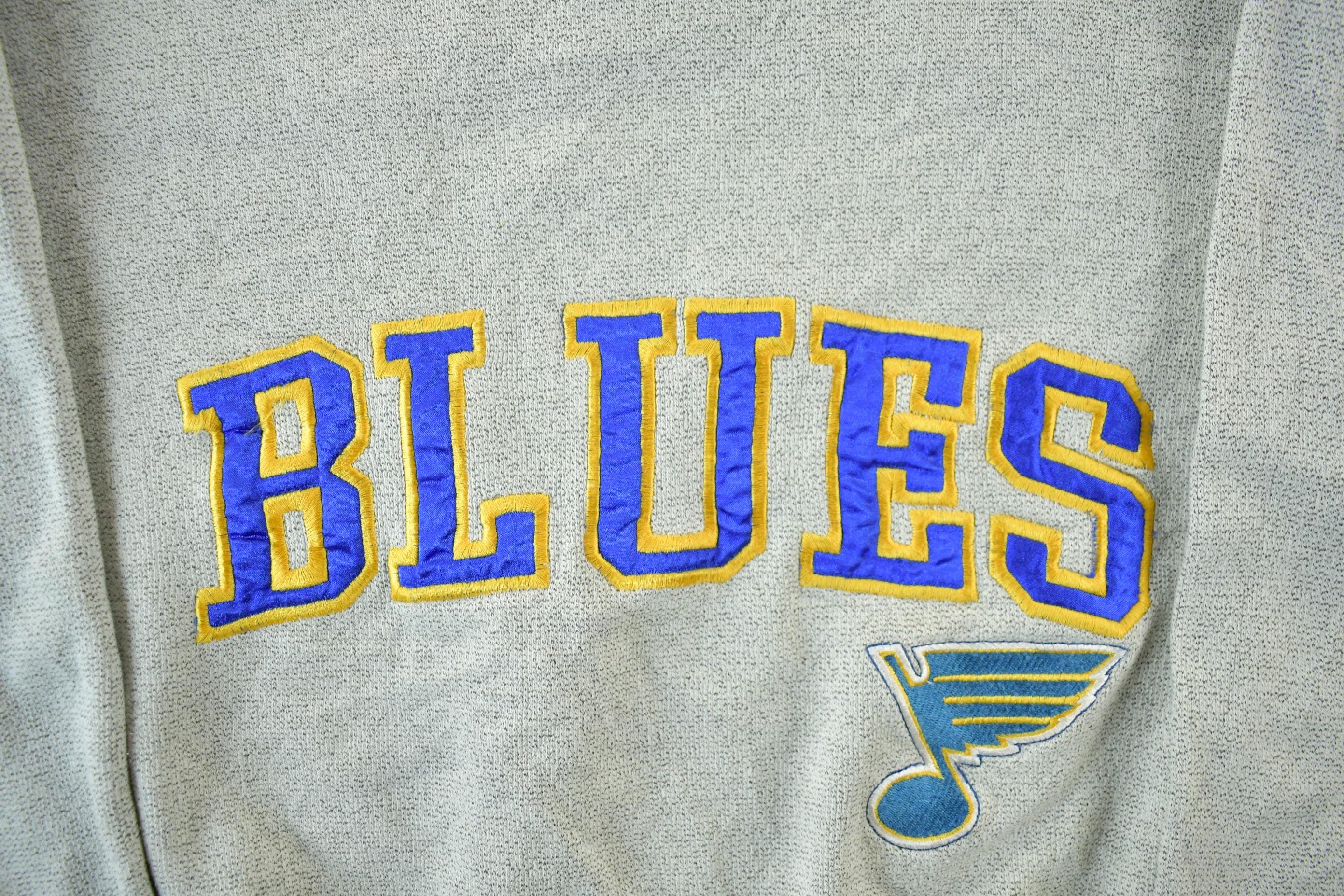 Vintage 1990s St Louis Blues NHL Hockey Crewneck Sweatshirt Men's Small - Image 3