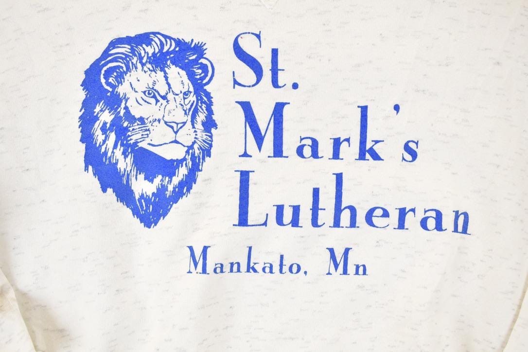 Vintage 1990s St Mark's Lutheran Lions Crewneck Sweatshirt Men's L - Image 3