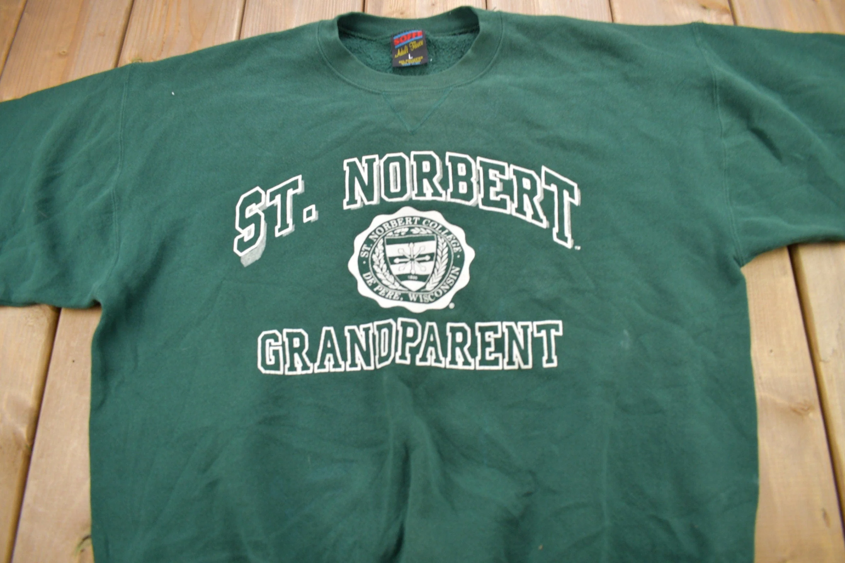 Vintage 1990s St Norbert College Grandparent Collegiate Crewneck Men's Large - Image 3
