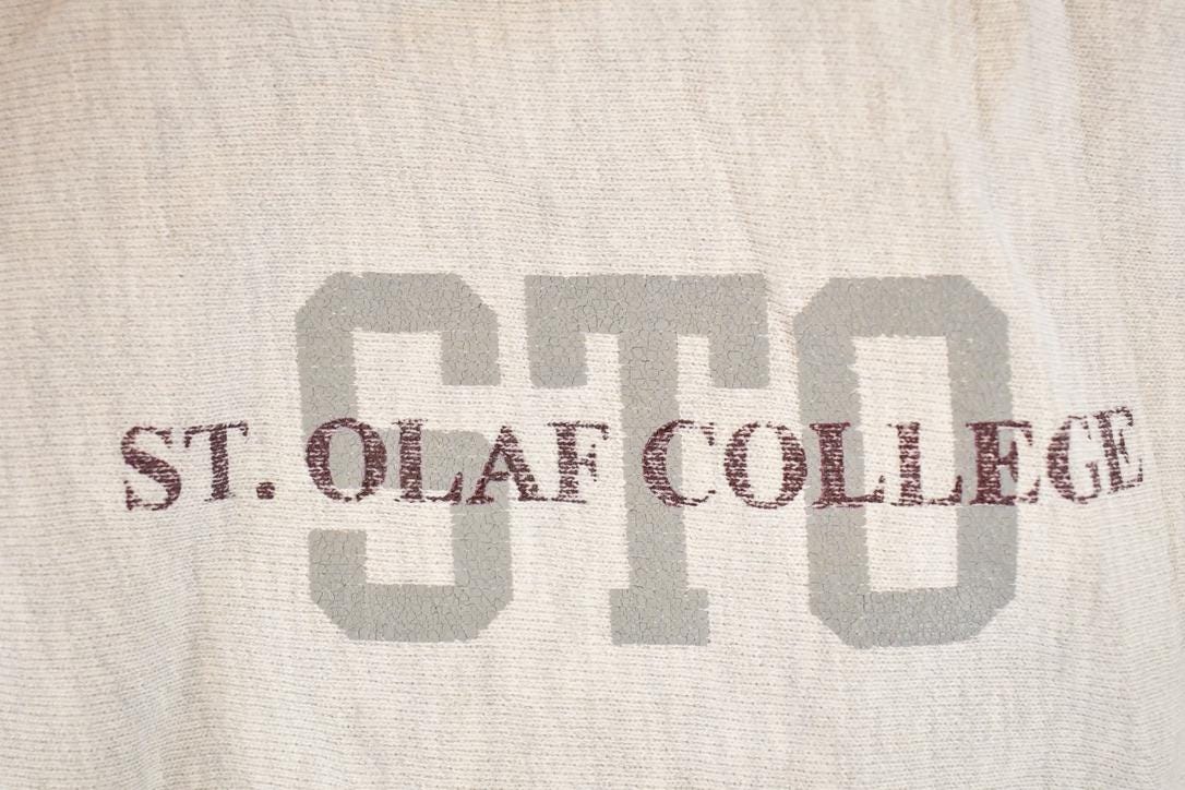 Vintage 1990's St Olaf College Champion Reverse Weave Hoodie Sweatshirt Mens L - Image 3