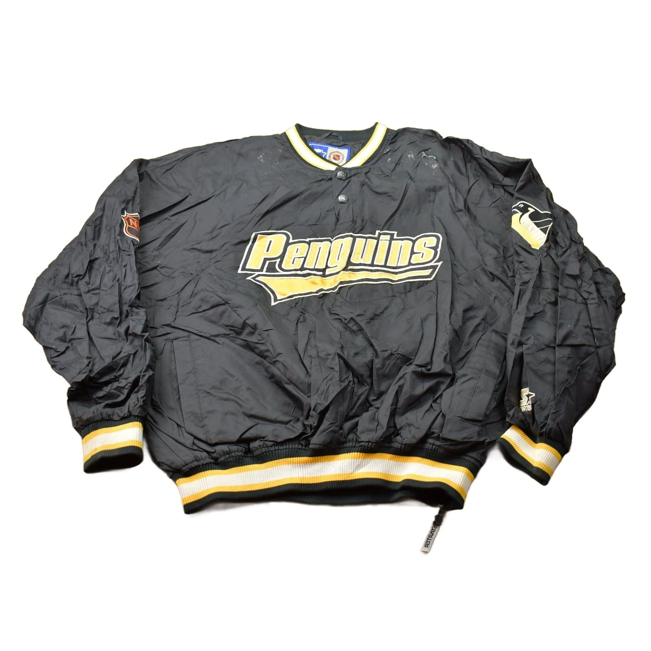 Vintage 1990s Starter Pittsburgh Penguins NHL Windbreaker Jacket Men's 2XL