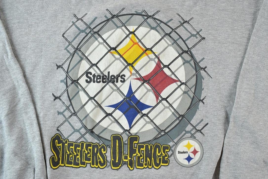 Vintage 1990s Steelers D Fence NFL Crewneck Sweatshirt Men's XL - Image 3