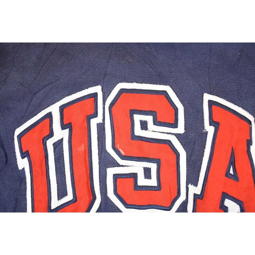 Vintage 1990s Steve And Barry's Embroidered USA Crossgrain Crewneck Sweatshirt Mens L - Image 3