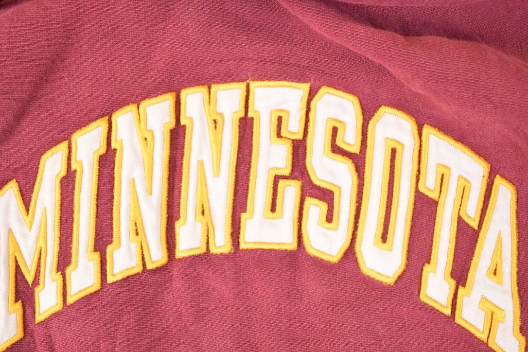 Vintage 1990s Steve And Barry's Minnesota Cross Grain Embroidered University Hoodie Sweater Mens S - Image 3