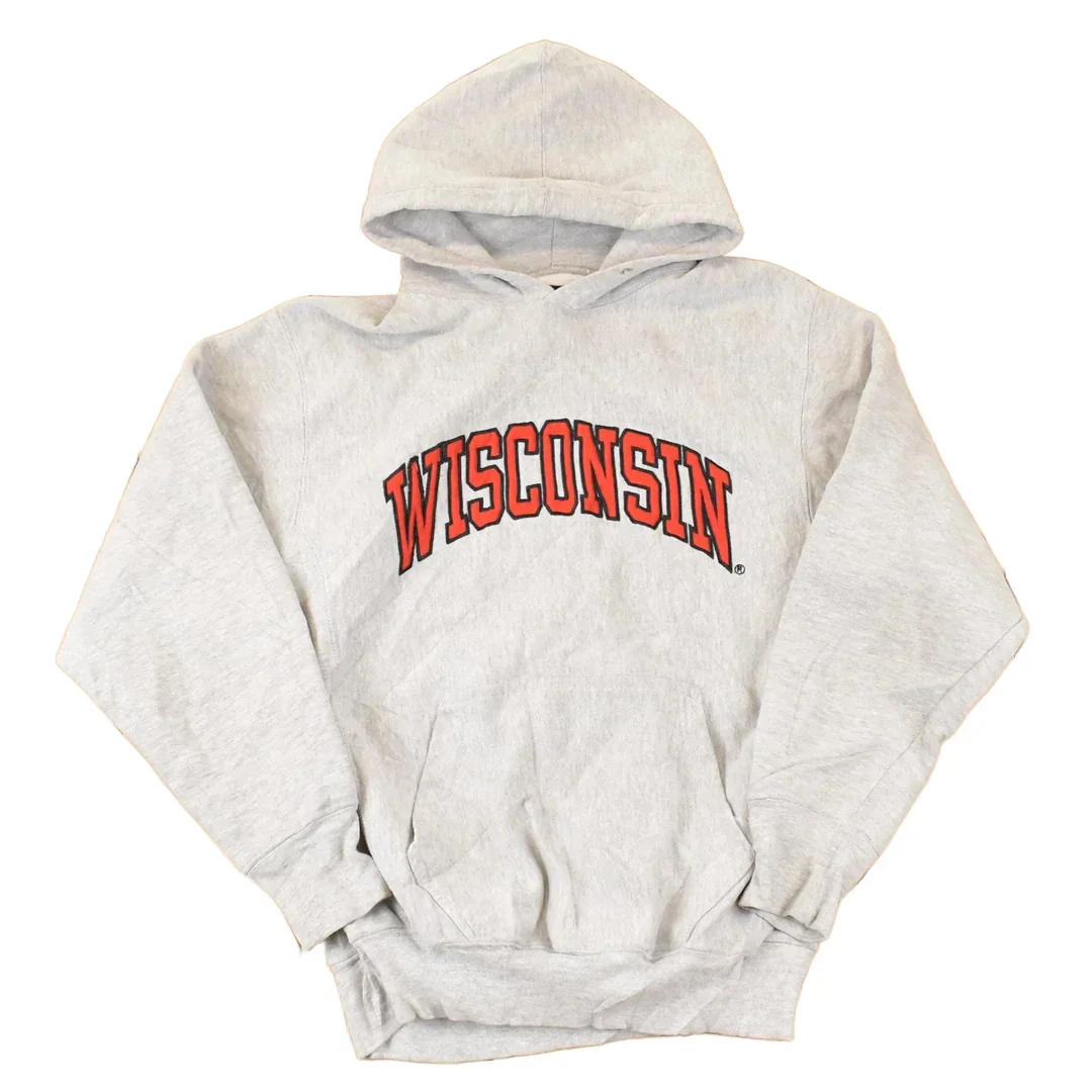 Vintage 1990s Steve & Barry's Wisconsin Embroidered University Hoodie Sweater Men's XS
