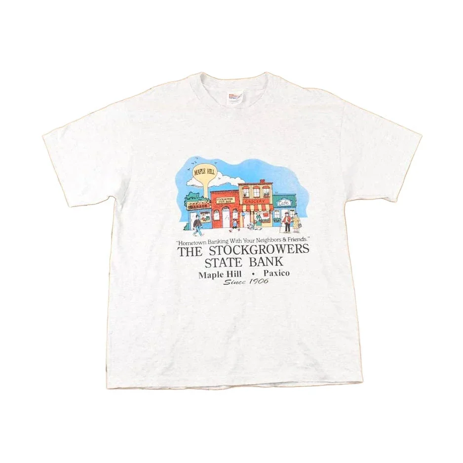 Vintage 1990s Stockgrowers State Bank Souvenir Travel T-Shirt Men's M