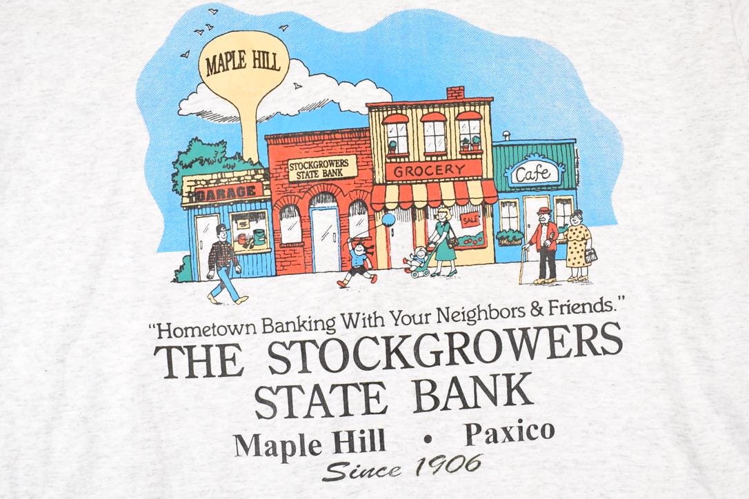 Vintage 1990s Stockgrowers State Bank Souvenir Travel T-Shirt Men's M - Image 3