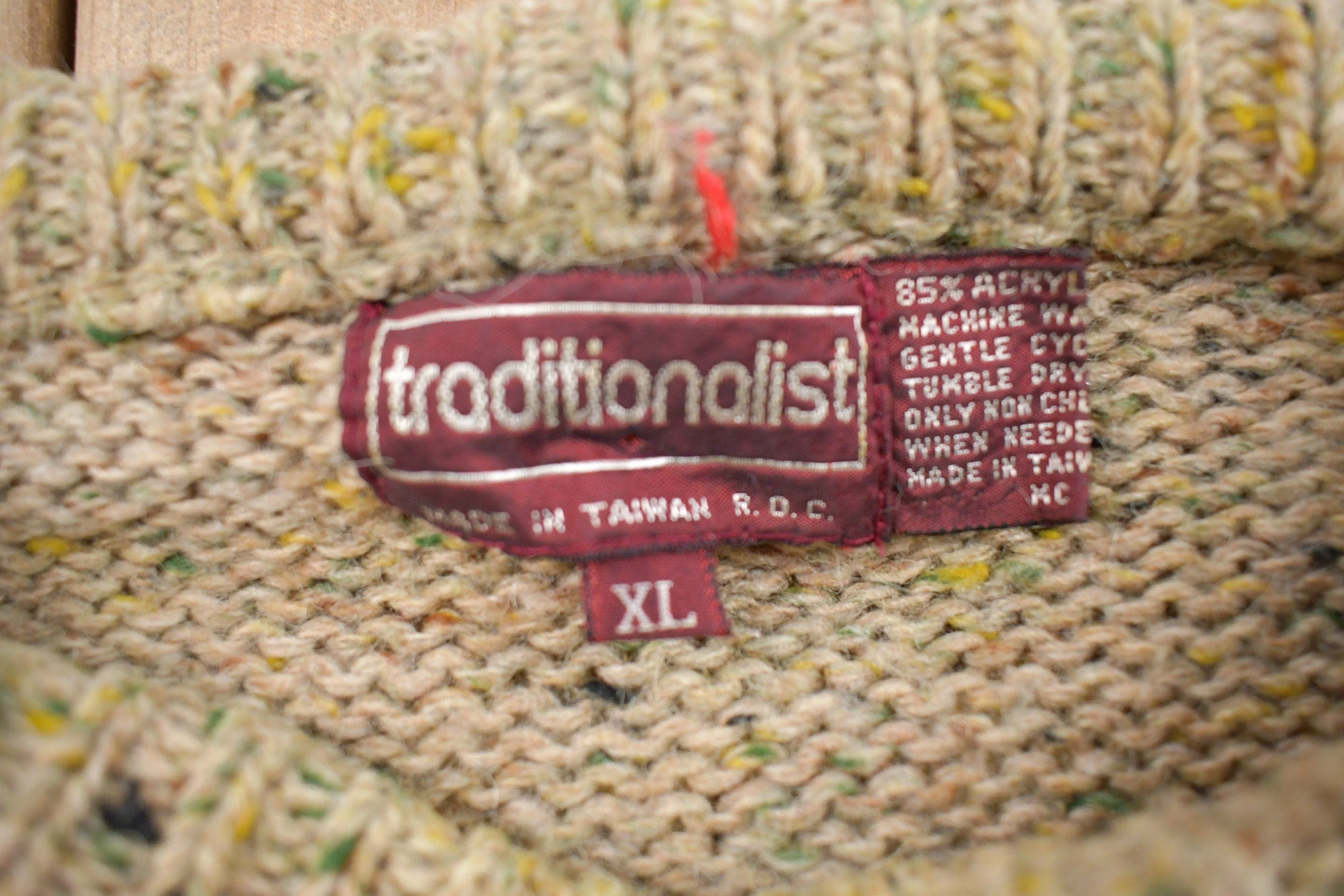 Vintage 1990s Striped Knitted Crewneck Sweater Men's M - Image 3