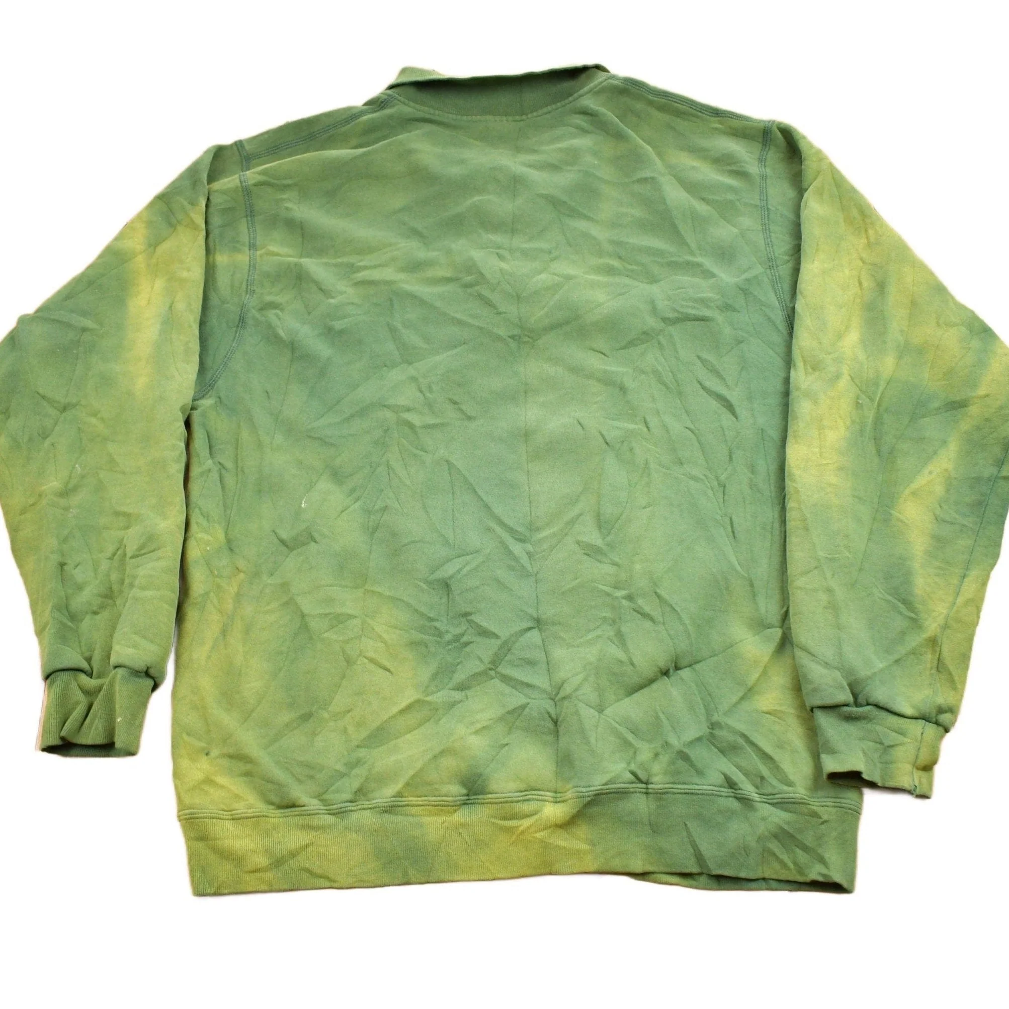 Vintage 1990s Sturgis Black Hills Rally Green Acid Wash Quarter Button Sweatshirt Men's Large - Image 2