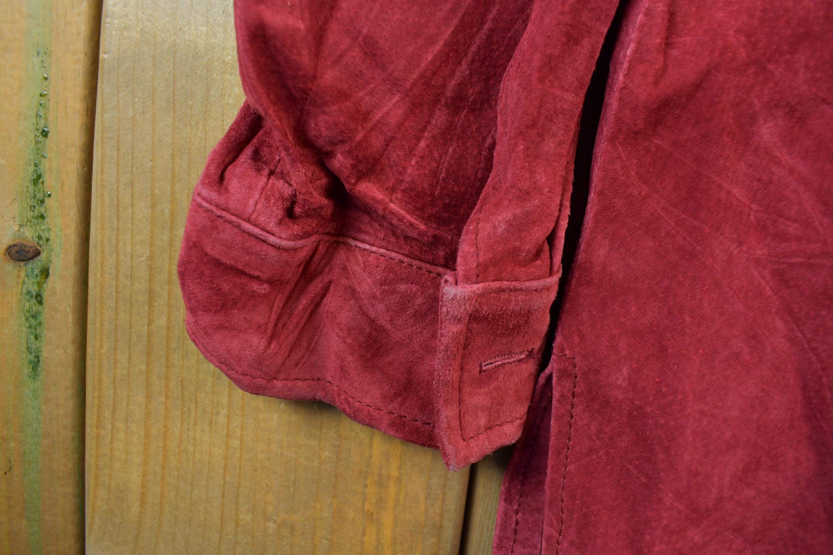 Vintage 1990s Style & Co Suede Leather Button Up Shirt Men's Medium - Image 6