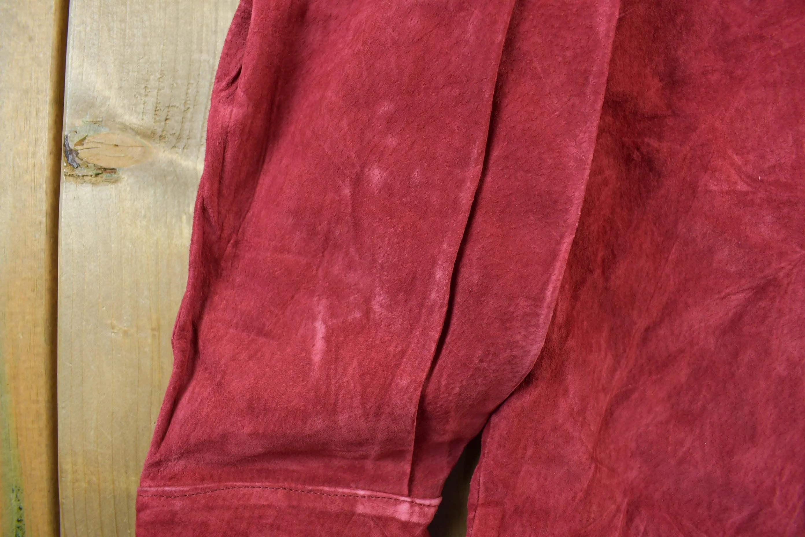 Vintage 1990s Style & Co Suede Leather Button Up Shirt Men's Medium - Image 8