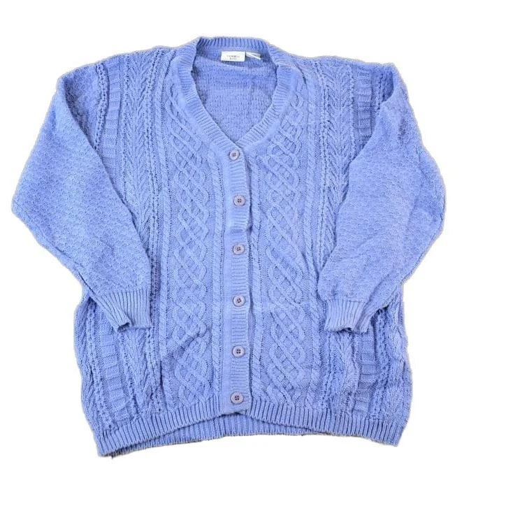Vintage 1990s Summit Hill Cable Knit Perfect Mild Distress Cardigan Sweater Made In USA
