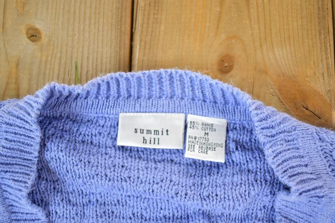 Vintage 1990s Summit Hill Cable Knit Perfect Mild Distress Cardigan Sweater Made In USA - Image 4