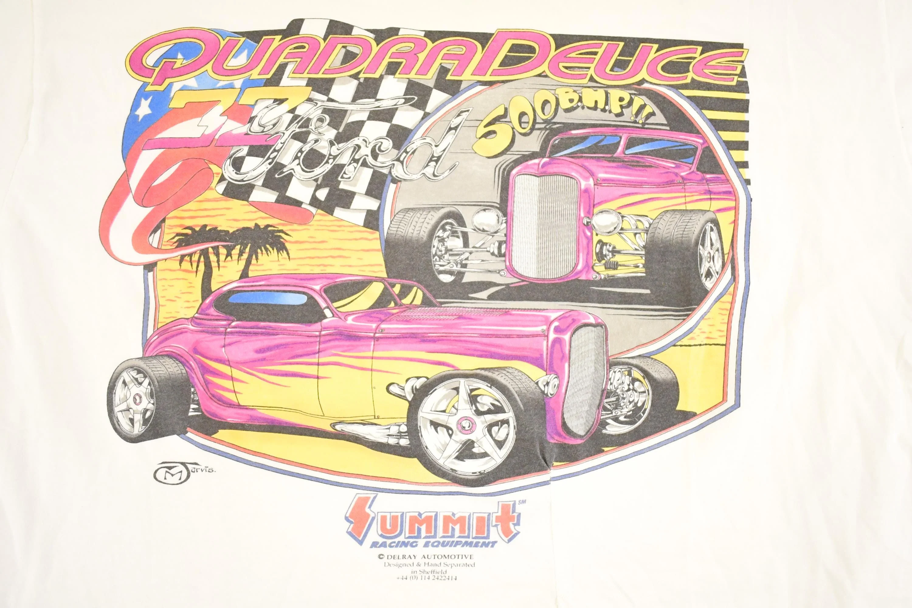 Vintage 1990's Summit Racing Ford Quadradeuce Souvenir Race T-Shirt Men's XL - Image 3