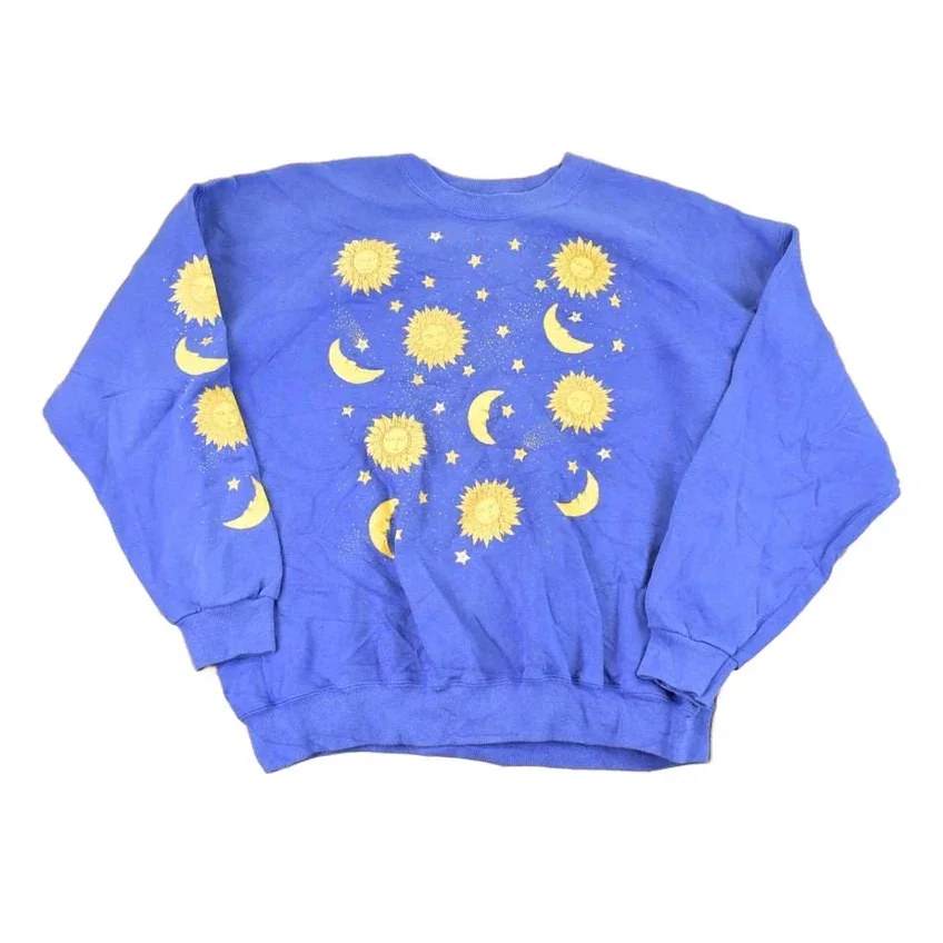Vintage 1990s Sun and Moon Souvenir Crewneck Sweatshirt Women's L - Image 2