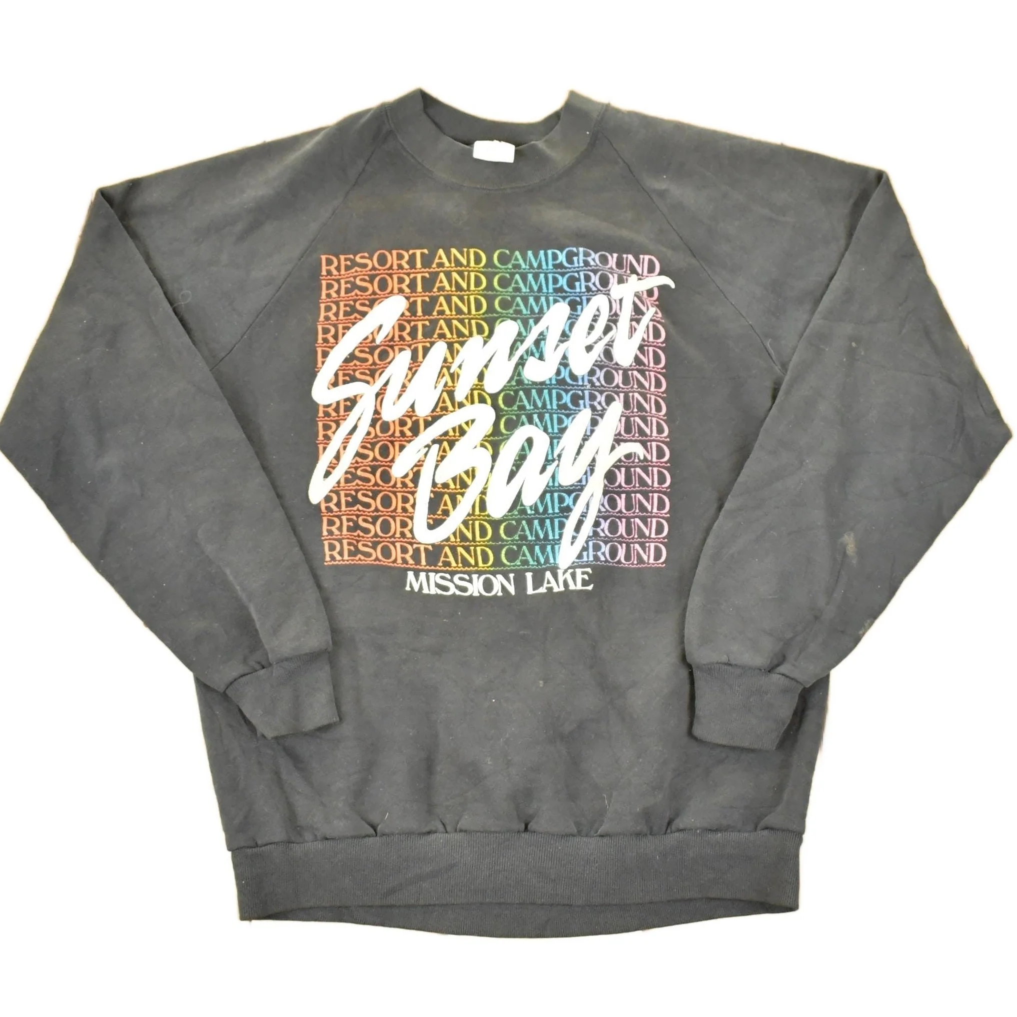 Vintage 1990s Sunset Bay Mission Lake Crewneck Sweatshirt Men's M