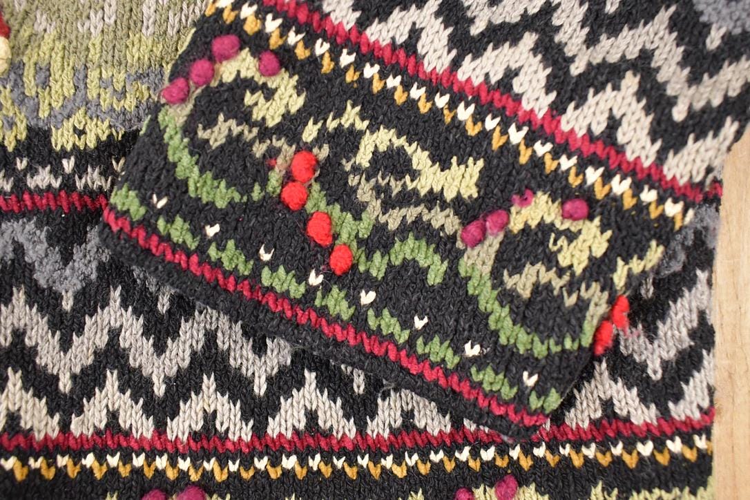 Vintage 1990s Talbots Abstract Knit Cardigan Sweater Womens S - Image 3