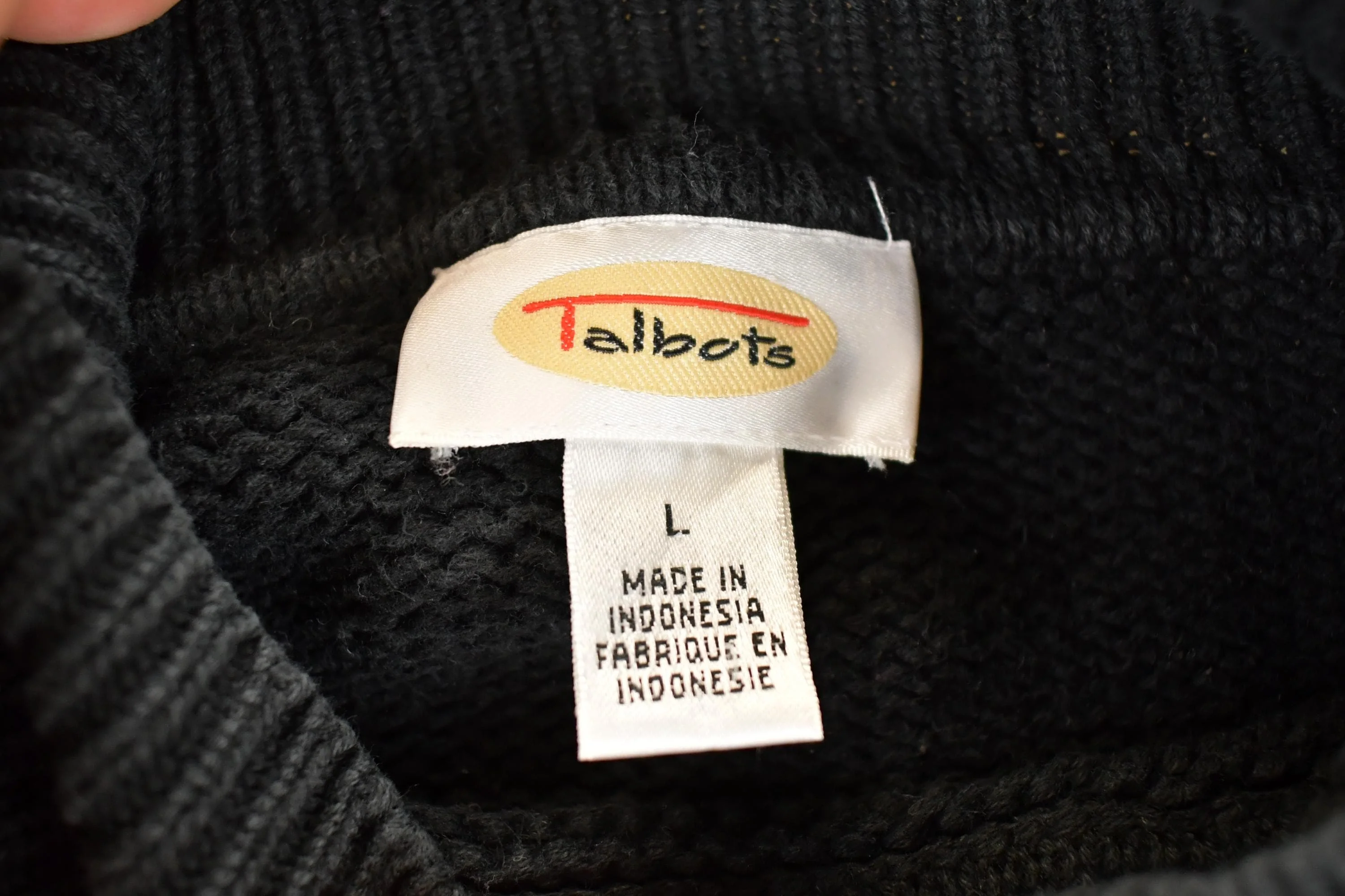 Vintage 1990s Talbots Chunky Holiday Knit Crewneck Sweater Women's L - Image 4