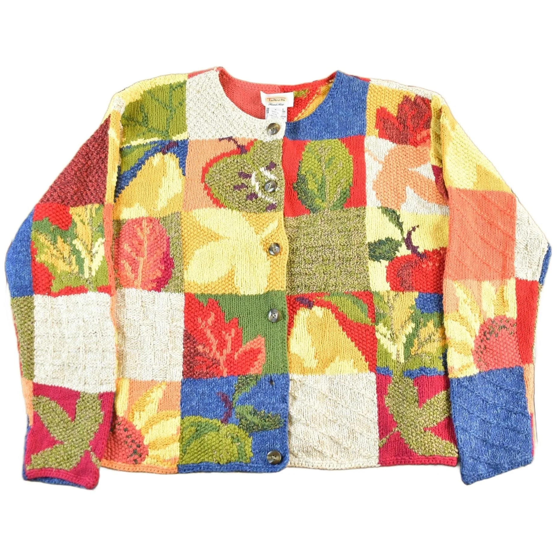 Vintage 1990s Talbot's Floral Knit Cardigan Sweater Women's S
