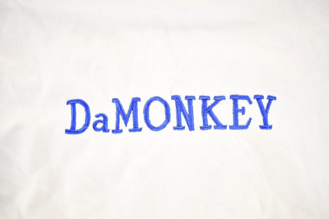 Vintage 1990s Tartan Choir Da Monkey Hoodie Sweatshirt Men's L - Image 6