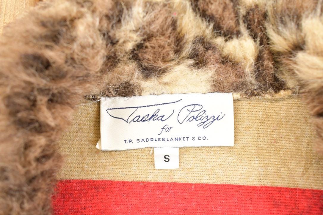 Vintage 1990s Tasha Polizzi Cheetah Cuff Fleece Outdoorsman Sweater Women's S - Image 4