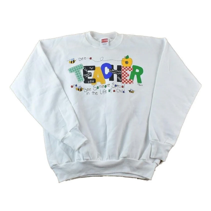 Vintage 1990s Teacher Bee Someone Special Crewneck Sweatshirt Made In USA Men's Large