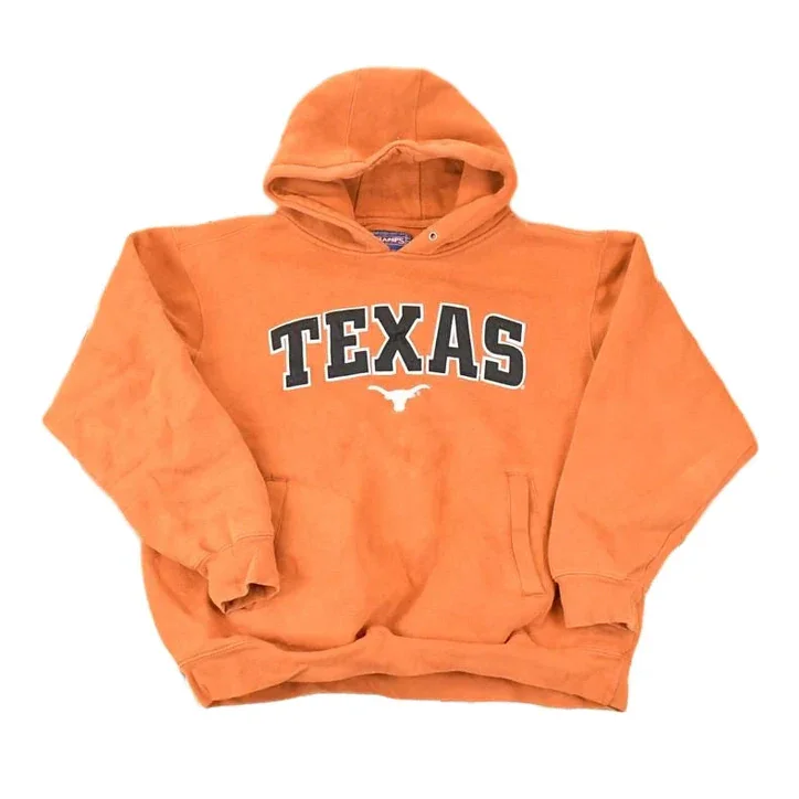 Vintage 1990s Texas Longhorns Embroidered University Hoodie Sweater Mens L