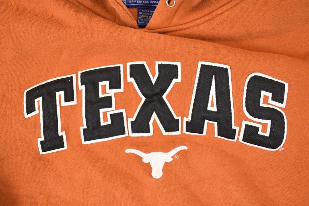 Vintage 1990s Texas Longhorns Embroidered University Hoodie Sweater Mens L - Image 3