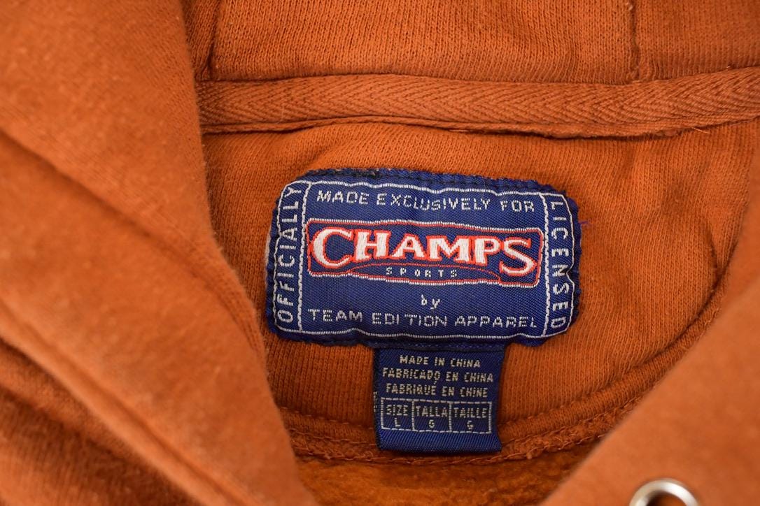 Vintage 1990s Texas Longhorns Embroidered University Hoodie Sweater Mens L - Image 4