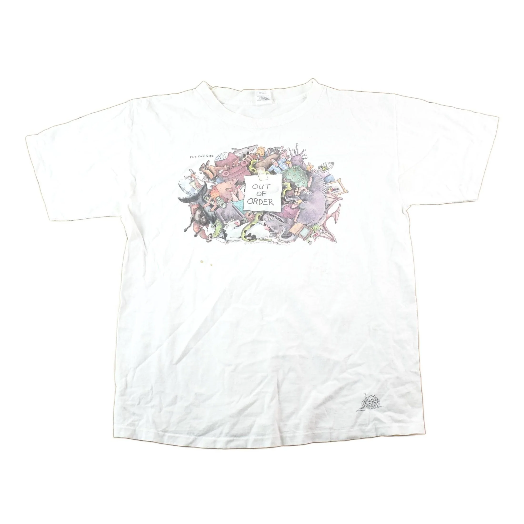 Vintage 1990s The Far Side Out Of Order Souvenir T-Shirt Mens L