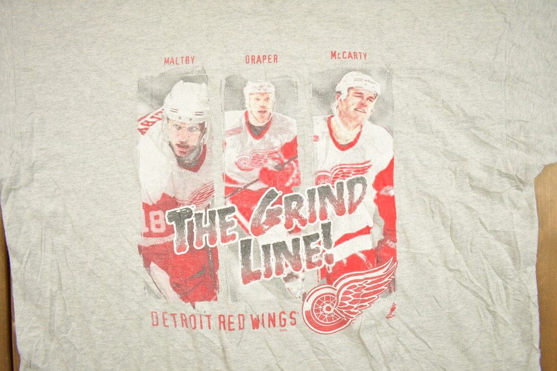 Vintage 1990s The Grind Line Detroit Red Wings NHL Graphic T-Shirt Men's 3XL - Image 3