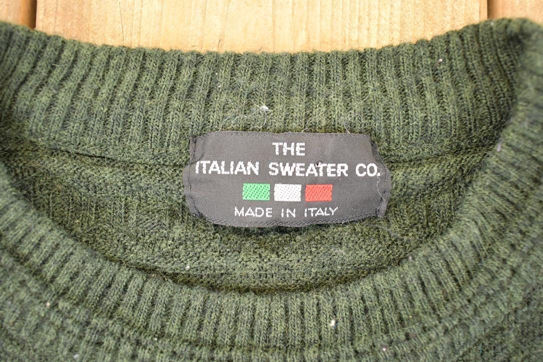 Vintage 1990s The Italian Sweater Co Knit Crewneck Sweater Men's L - Image 3