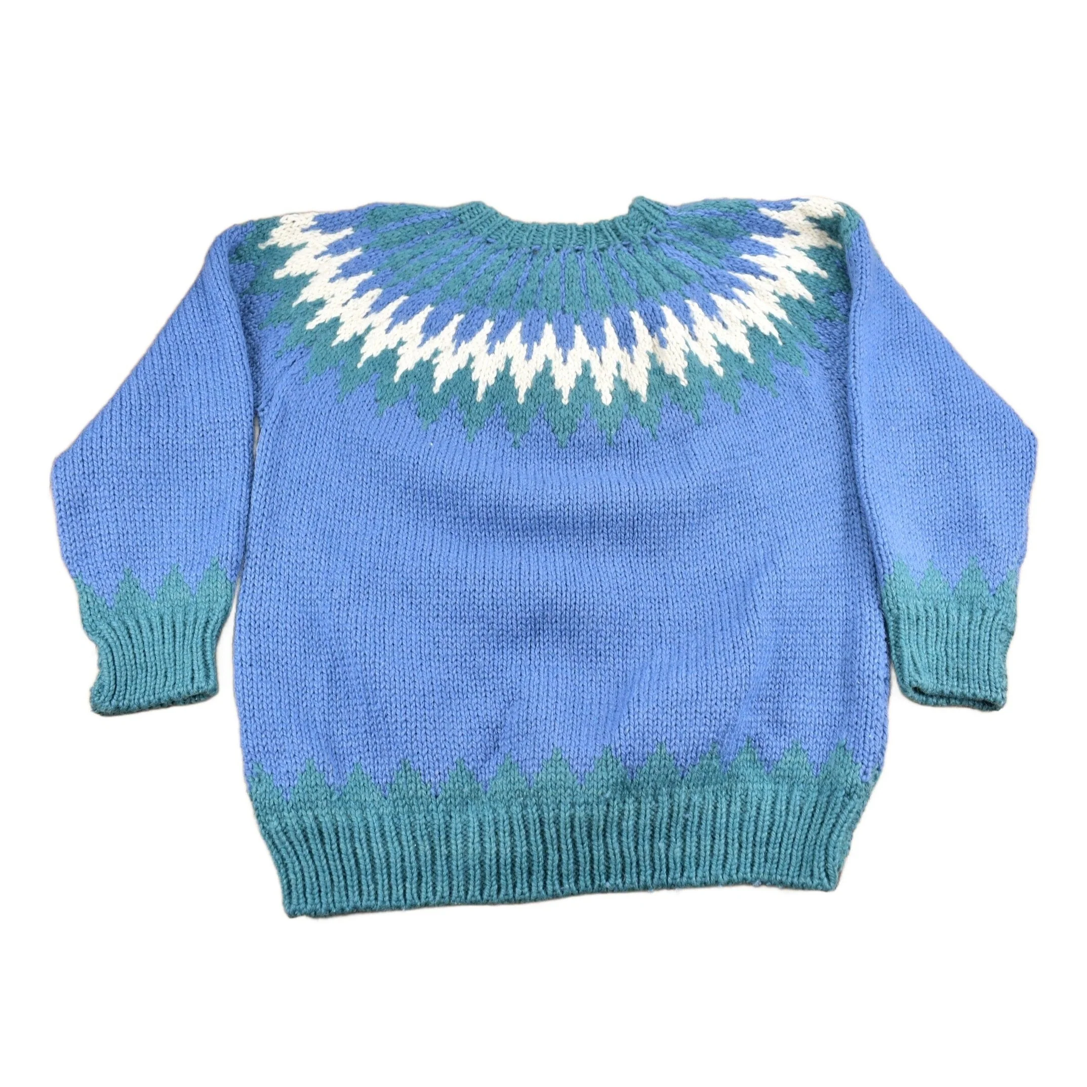 Vintage 1990s The Lodge Pure Wool Knitted Sweater Men's Large - Image 2
