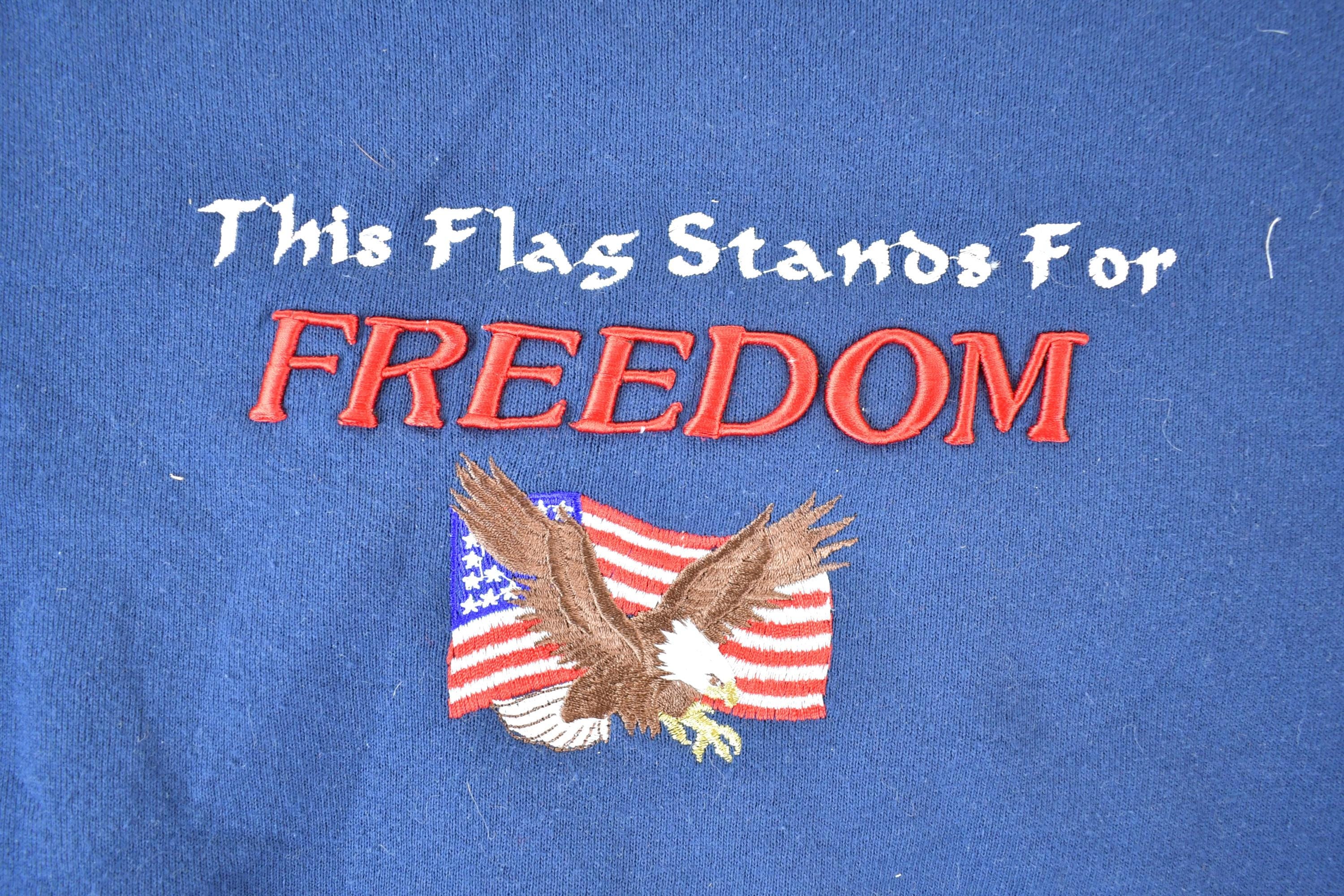 Vintage 1990s This Flag Stands for Freedom Crewneck Sweatshirt Mens L - Image 3
