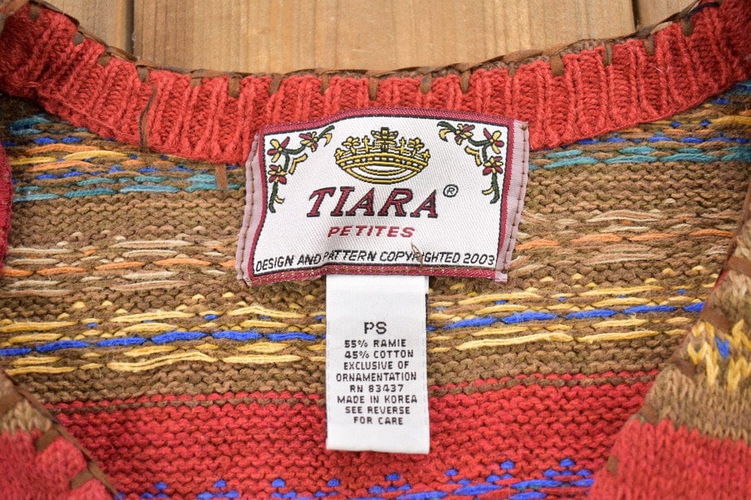 Vintage 1990s Tiara Petites Knitted Cardigan Sweater Women's S - Image 3