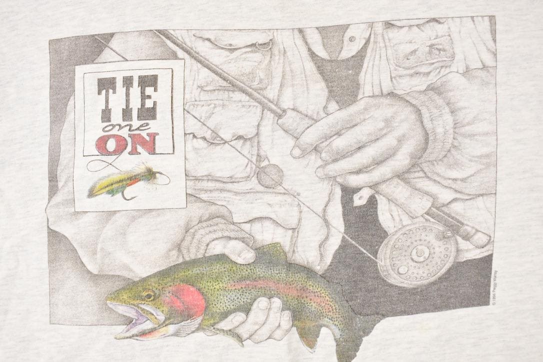 Vintage 1990s Tie One On Souvenir Fishing T-Shirt Men's L - Image 3