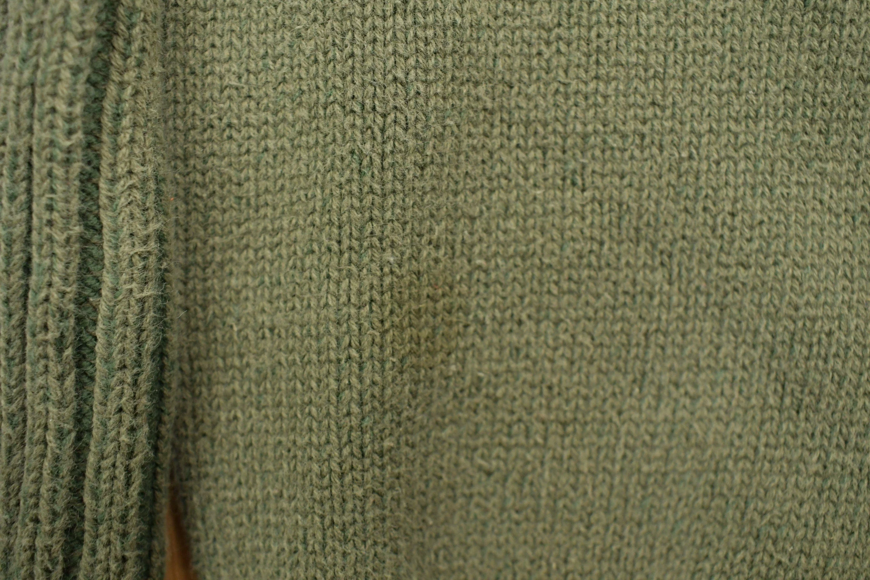 Vintage 1990s Timberland Army Green Knit Crewneck Sweatshirt Men's Large - Image 7